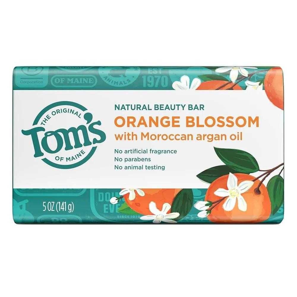 Мыло Toms of Maine 141 г 1 упаковка Апельсиновый цвет Toms of Maine Натуральное мыло-брусок для красоты, Апельсиновый цвет