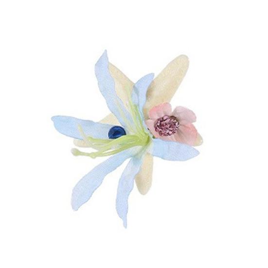 Hair Clip Blue Flowers Starfish Decoration Hair Pin Beach-themed Hair Barrette Tropical Hair Accessory Daily Wear