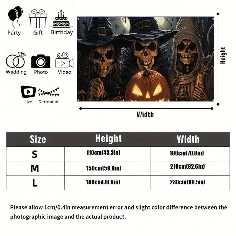 1 piece of 2D flat banner as a terrifying Halloween garage background wallXY