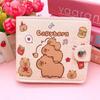New Capybara Coin Purse with Buttons Cartoon Card Holder PU Leather Short Wallet Women Girls