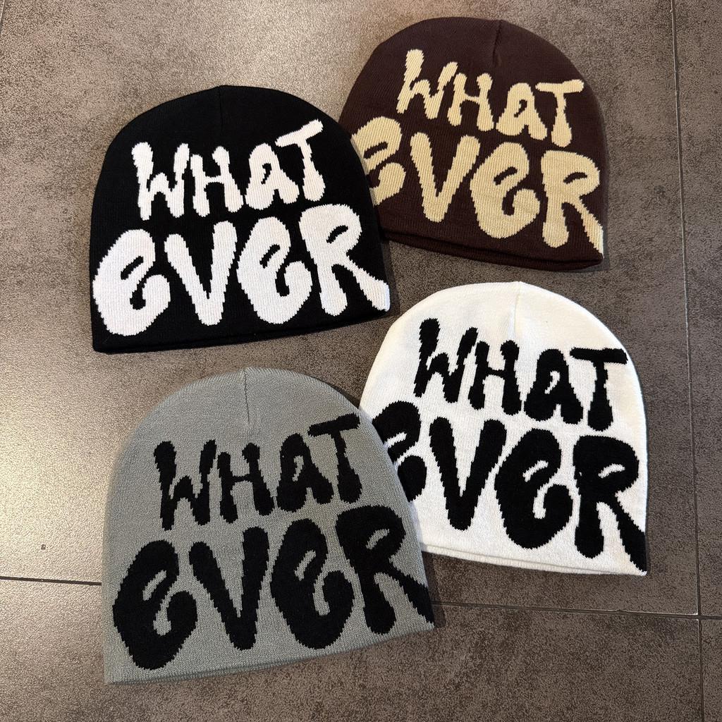 Ever Lettered What Knit Cap Unisex Cold Weather Outdoor Sport Daily Wear Travel
