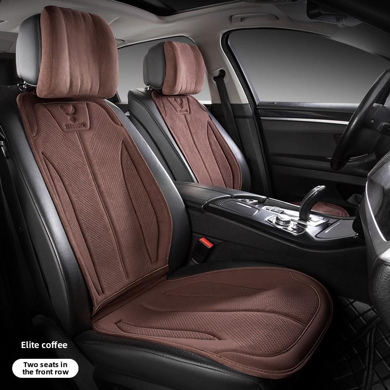 Suede Seat Cover Universal Four Seasons Cars Seats Covers Breathable Seat Non-slip Luxury Car Rams Latex Seat Cover with Pillow