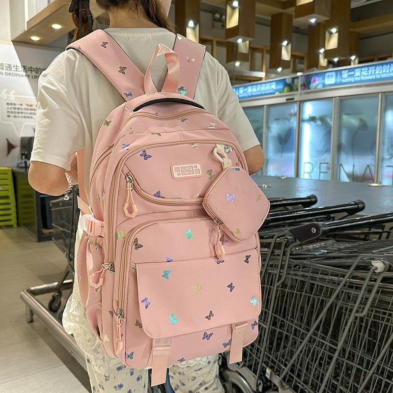 Bear Printed Backpack Student Schoolbag Women's Lightweight Backpack