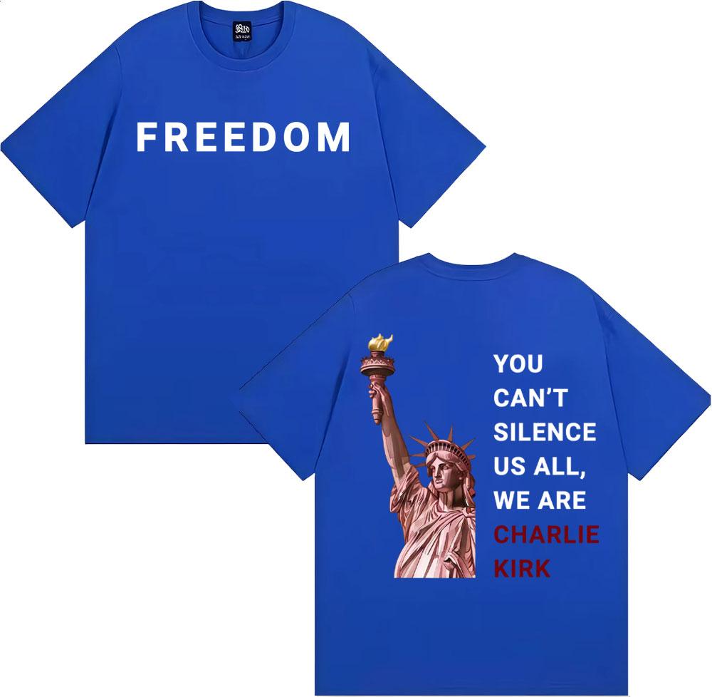 Charlie Kirk You Can't Silence Us All Printed T Shirts Men Women Harajuku High Street Oversized T-shirt Summer Tops Loose Tshirt