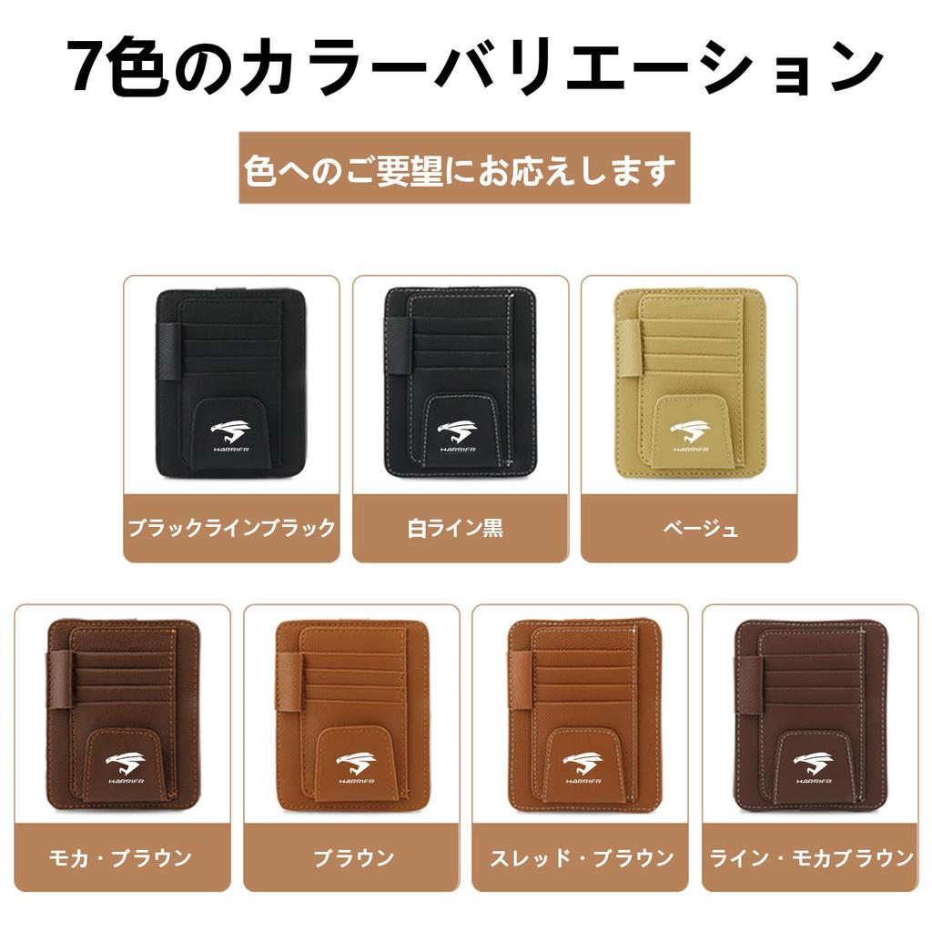 Hunesuru Sun Visor Pocket, Compatible, Compatible with Toyota Harrier, Sun Visor, Storage, In-Car, Multi-functional