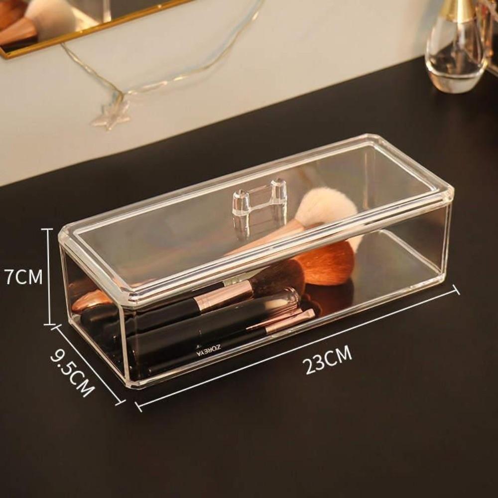 Transparent Cosmetic Storage Box Multi Grid Multi-Functional Makeup Brush Organizer Dust-Proof Clear Makeup Organizer