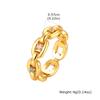Delicate Colorful Cubic Zircon Ring for Women, Stainless Steel Thick Link Chain Ring, Gold Color Fashion Waterproof Jewelry Gift
