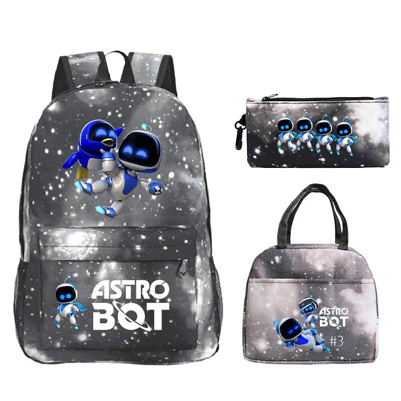 Neues Astro Bot Spiel Merchandise Druck Grund- und Sekundarschule Schultasche Außenhandel Freizeit Kinder Federmäppchen Lunchtasche