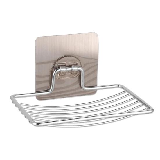 Mýdlenka Nerezový rám odolný proti korozi se samoodvodňovacím větraným designem Bez vrtání Držák na mýdlo