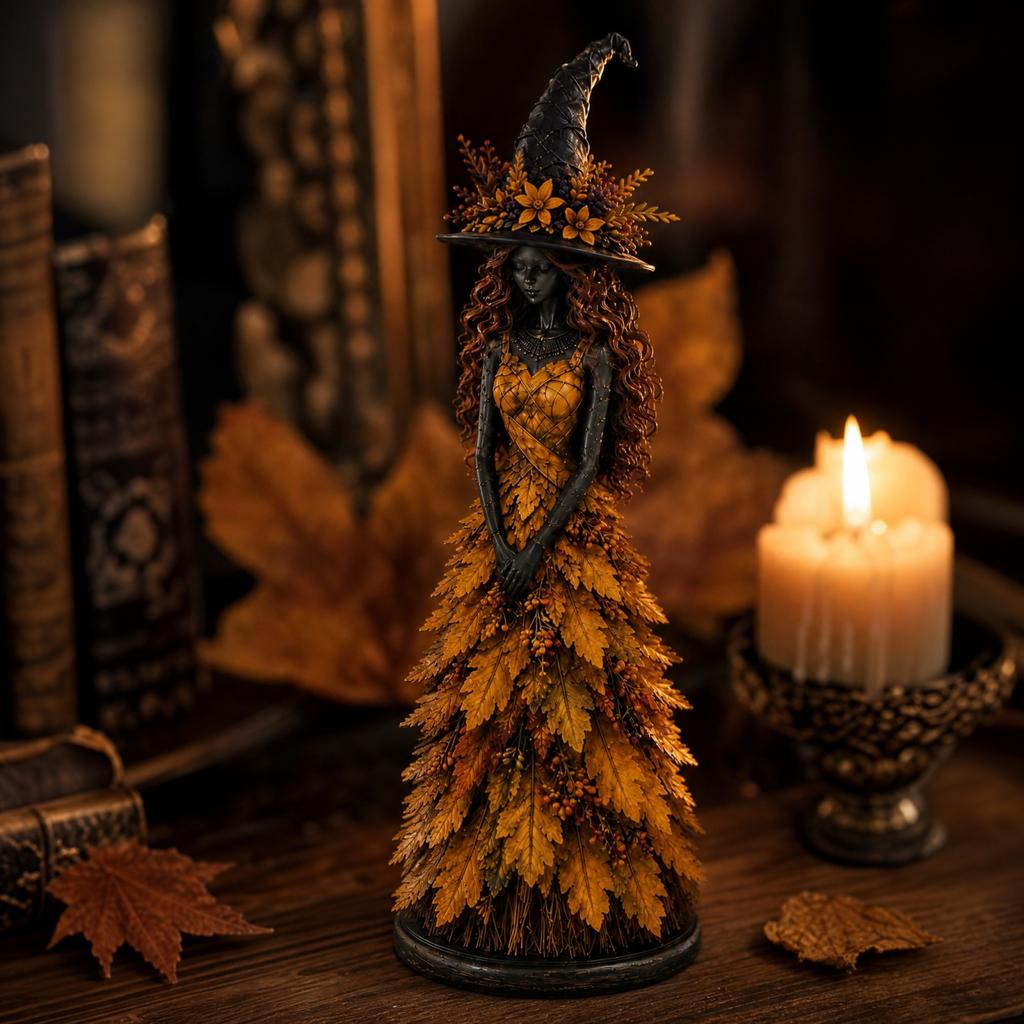 Witch Statue Decorative Figurine for Home Shelf Display