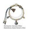 Lucky Braided Bracelet Irregular Beads Silver Beaded Bracelet Vintage Chinese Style Bracelet  Women
