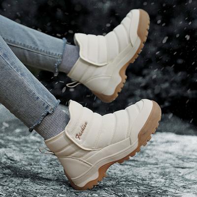 Botas de neve para esportes ao ar livre de inverno, botas grossas e quentes, confortáveis, resistentes ao frio e botas de cano curto para mulheres