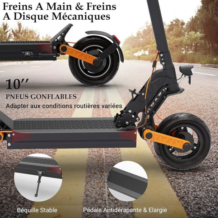 Scooter électrique JOYOR S5-Z - Moteur 600 W - Batterie 48 V--13 Ah - Autonomie 45 km - Noir