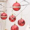 6pcs 8cm Painted Christmas Balls Ornament Plastic Christmas Tree Pendant  Home Xmas Decor