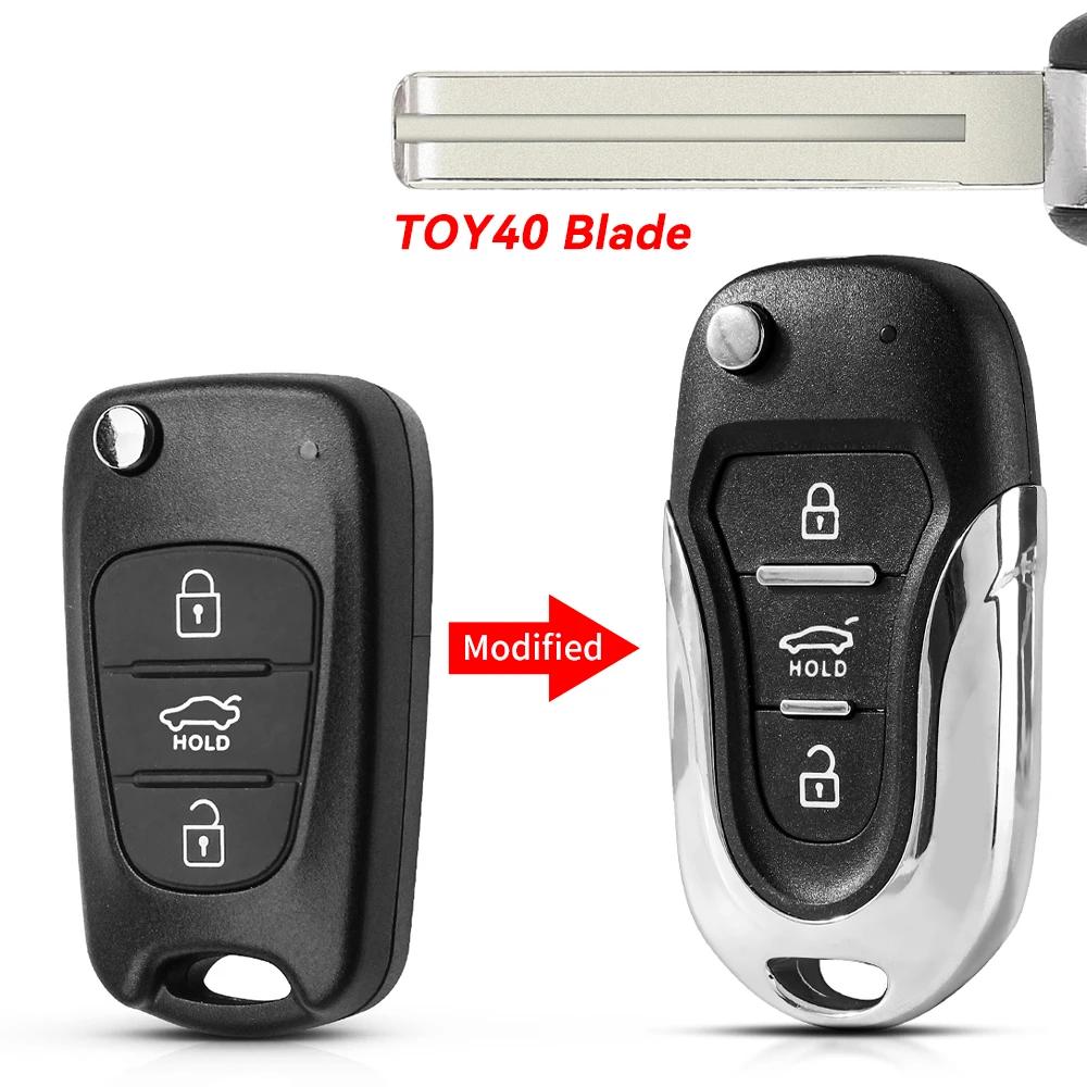 KEYYOU Modified Remote Key Shell For Hyundai I20 I30 IX35 I35 Accent Kia Picanto Sportage K5 3NT Flip Folding Remote Key Case