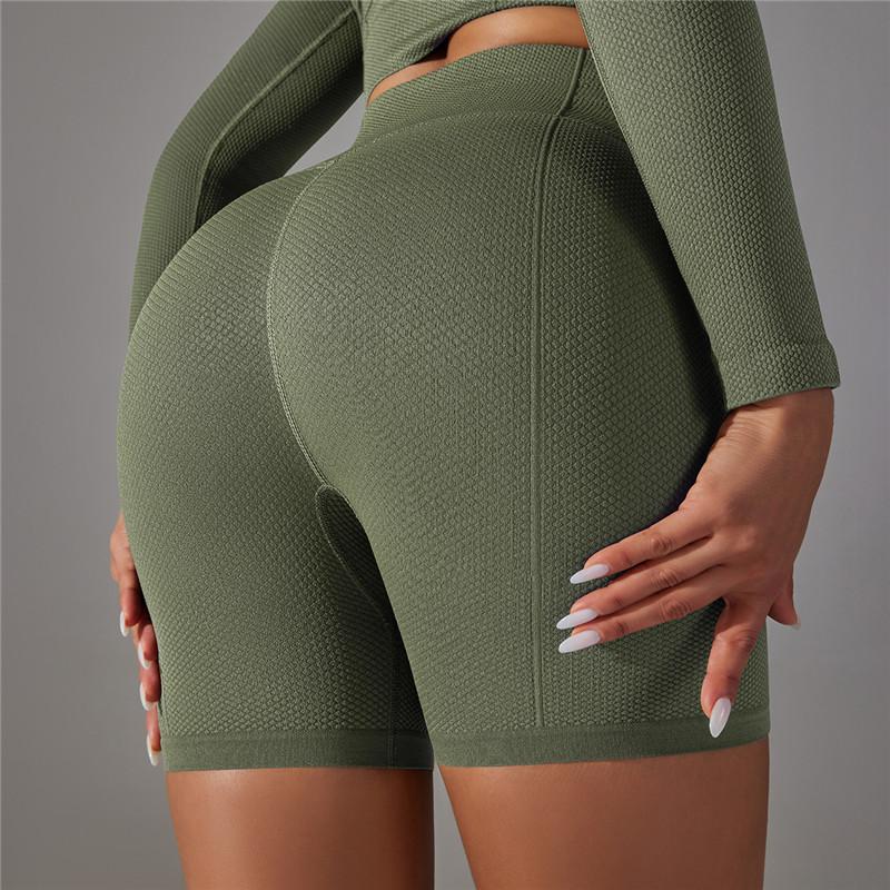 Auroth Seamless Shorts Women Fitness High Waist Yoga Shorts Peach Hip Outdoor Running Shorts