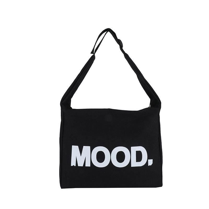 

Stylish Large Canvas Tote Bag For Women With Letter Print Ideal For Everyday Use чёрный