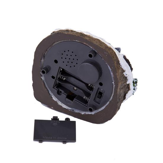 Christmas Igloo Ornaments Church Figurines with Rotating Train LED Lights Music Box Figurines Decorative Holiday Decor Festive Gift