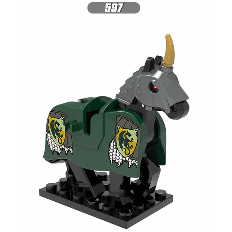 X0158 Medieval Roman Knight War Horse Compatible Military Building Blocks Minifigures Accessories Kids Toys