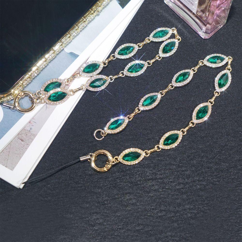 

Twinkling Luxury Rhinestone Ring Wrist Strap Sparkling Crystal Bead Lanyard Universal Phone Case style 2