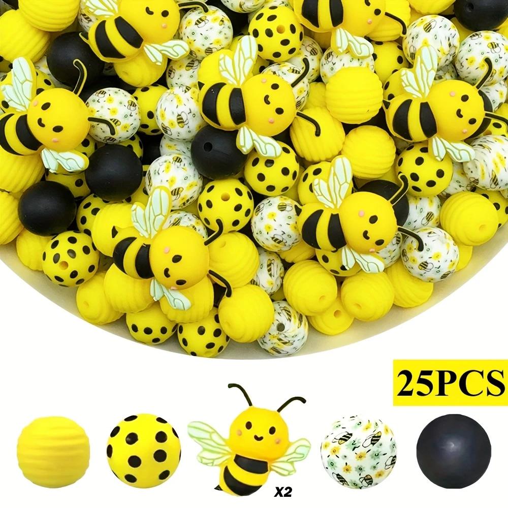 Set di Perline in Silicone 3D Animali Carini 5/25 Pezzi per Portachiavi Fai da Te Collana Braccialetto Decorazione Penna Gioielli Ciondolo Ecc.. Regalo di Compleanno per le Feste