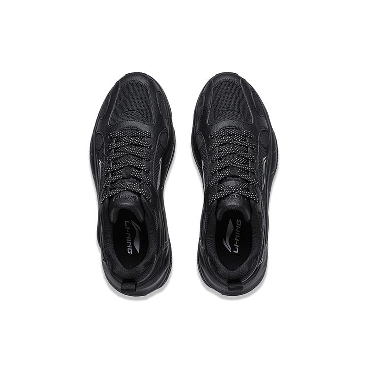 Li Ning Coconut Milk Collection Cushioning Slip Resistant Abrasion Resistant Support Low top Casual Shoes Men's Black AGCT391-1