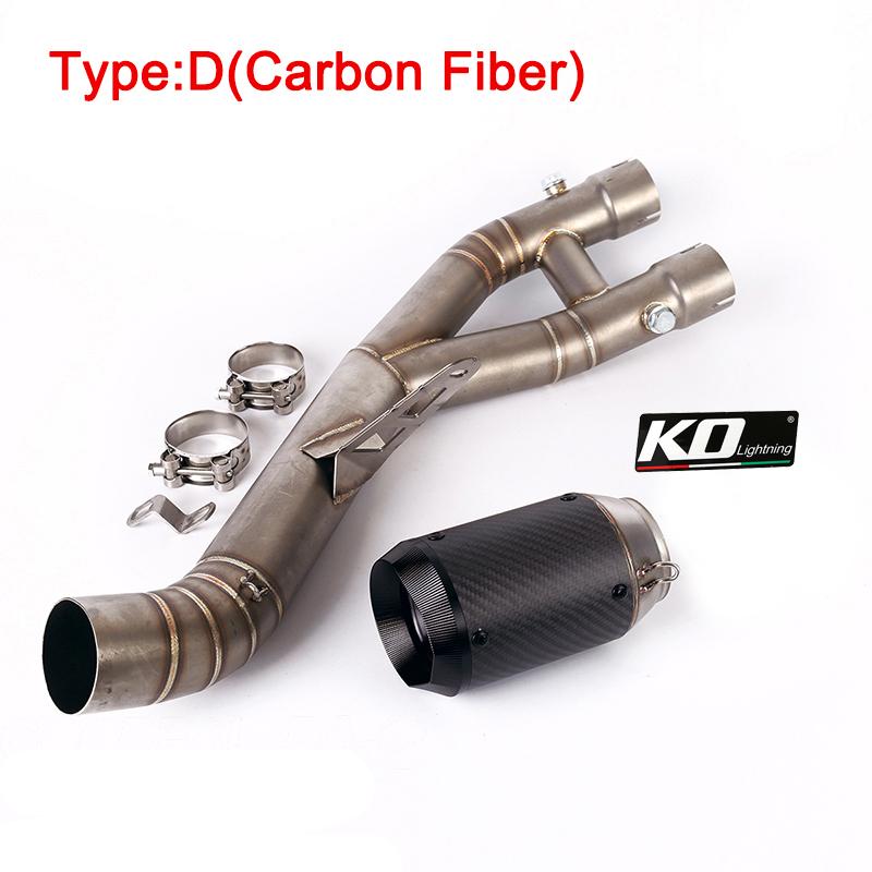 Sistema di Scarico per Moto Per Yamaha R1 YZF-R1 MT10 2015-2022 Tubo di Collegamento Centrale Slip-On 60.5mm Silenziatori Fibra di Carbonio / Acciaio Inossidabile
