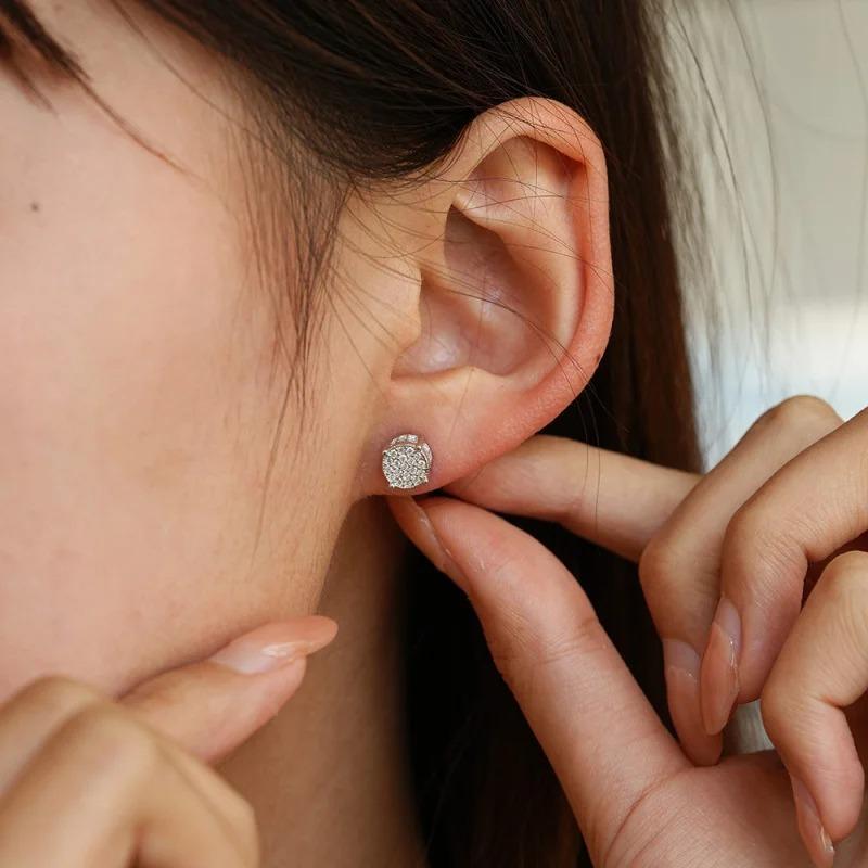 Hip Hop Rock VVS1 D color Real GRA Moissanite Stud Earrings 925 Sterling Silver Screw Ear Stud Fine Jewelry Diamonds Pass Test