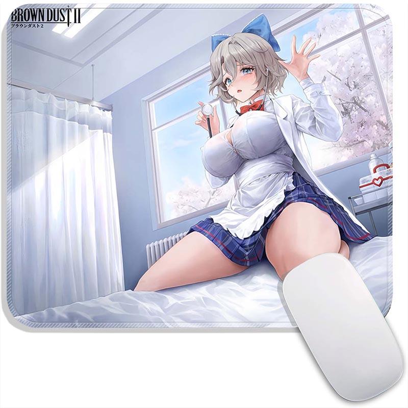 Liberta Teresse Justia Sylvia Anime Standard Mouse Pad B_Browndust 2 Small Mousepad Gaming MousePads PC Non-Slip Travel Mousemat