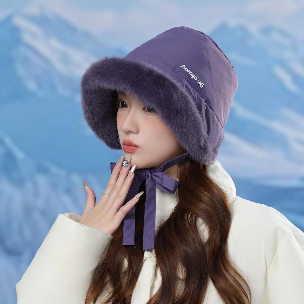 Ear Protector Hat Women's Winter Velvet Windproof, Warm and Cold-proof Flight Hat