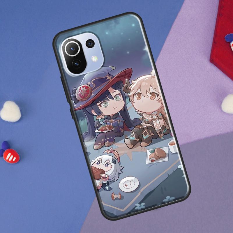 Genshin Impact Chibi Cover For Xiaomi 14T Pro 11T 12T 13T 13 14 Ultra POCO X7 Pro X3 X5 F3 F5 F6 M6 X6 Pro Case