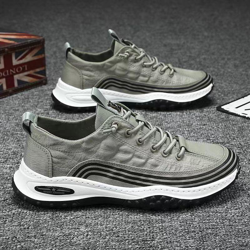 Summer New Men's Canvas Shoes Breathable Thin One-pedal Casual Board Shoes Ice Silk Cloth Shoes Sports Trendy Shoes
