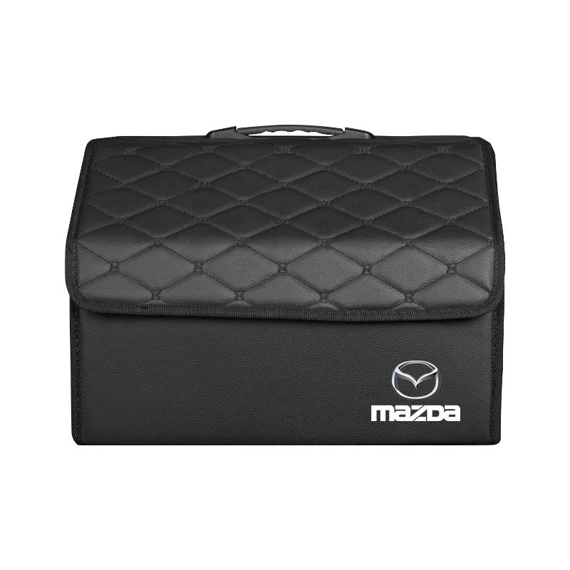 Leather Suitcase Car Trunk Organizer Box Foldable Storage Bin For Mazda 2 3 6 5 Atenza W CX30 CX90 CX60 CX50 MX30 CX3 CX5 MX5 CX7