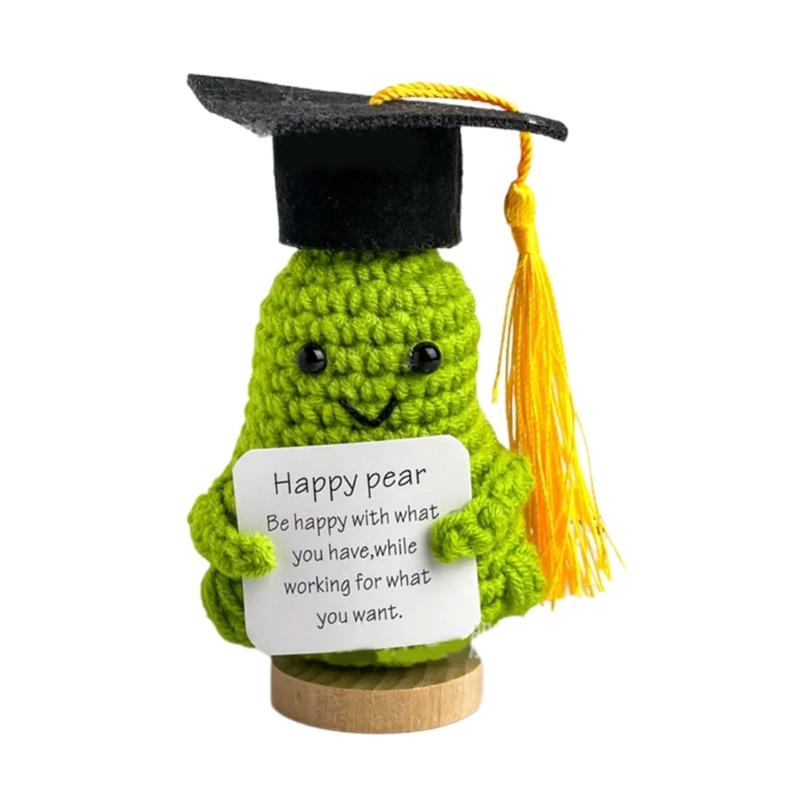 

Graduation Season Crocheted Sculpture Motivational Graduation Frog Toy Unique Gift for Educators Graduation Student 1