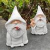 Creative Resin Gnome Statue With Middle Finger Gesture For Unique Garden Decor
