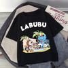 Summer Labubu Children Clothess Boy Clothes Kids Cute Cartoon Printed Short Sleeve T-shirt Girl Labubu Summer Casual Tops Loose