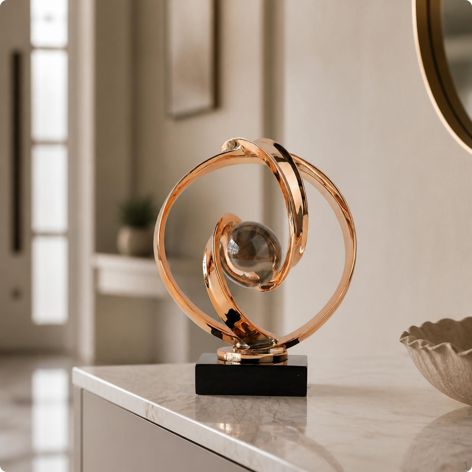 Abstract Sculpture Plated Art Geometric Statue