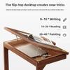 Height adjustable Solid Wood Side Table Sofa Bedside Laptop Desk For Living Room Bedroom Study Writing Book Shelf Organizer