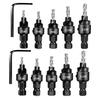 ABJI-2 Setsx5pcs Countersunk Drill Hexagonal Handle Steel Hole Opener Set Wood Taper Hole Integrated Drill Bit