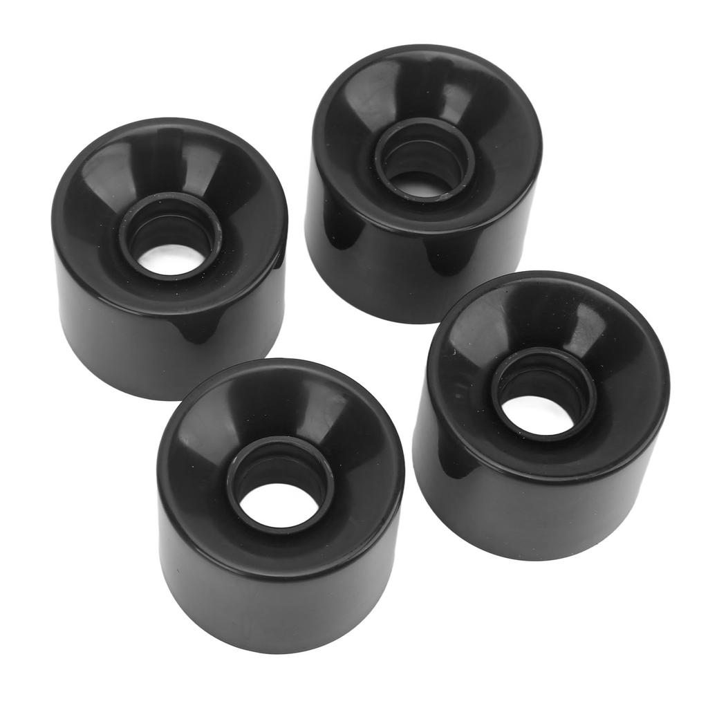 4PCS PU Skateboard Wheel Replacement Low Noise Multifunctional Land Surfboard Roller Casters Black