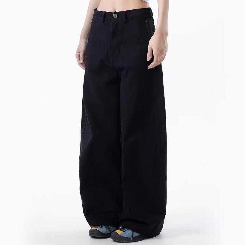 OWOX Women s Loose Straight-Leg Curved Cut Cotton Wide-Leg Pants XL