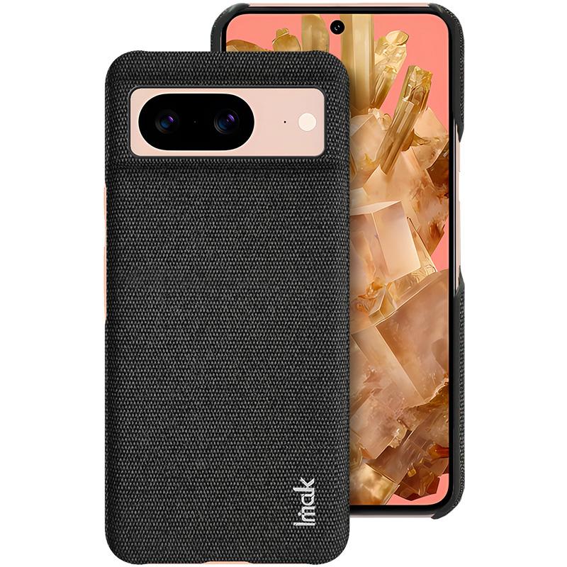 IMAK Ruiyi Series for Google Pixel 8 Case Cloth Texture Bump Proof PU Leather+PC Cell Phone Cover
