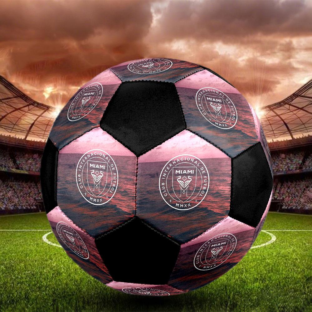 1pc Inter Miami CF Soccer Ball Size 5 Indoor Soccer Ball Fashion Colorful Backyard Game - Great For Sports Fans Gift HE27