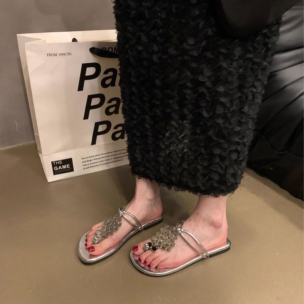 Mezzanine slippers women's spring and autumn 2025 new design sense temperament wear flat sandals women's shoes