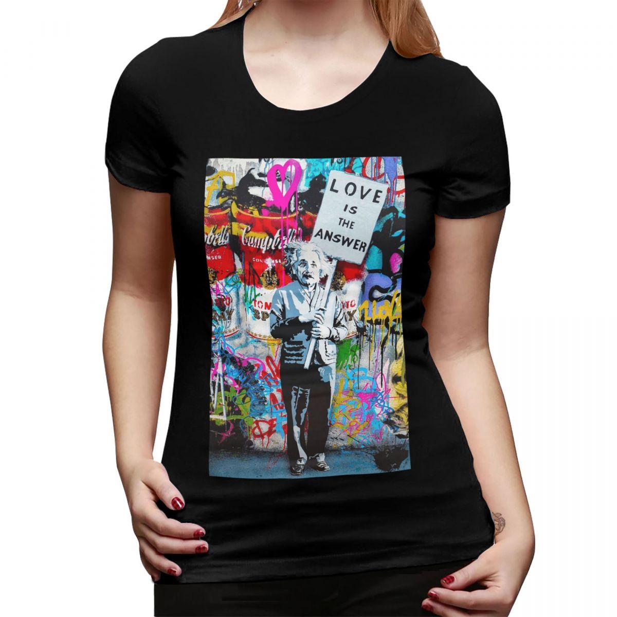 

Banksy Love Is The Answer Pillow03 TShirt for Women Round Neck Streetwear T Shirts Womens Tees Short Summer Clothes Tops 4XL