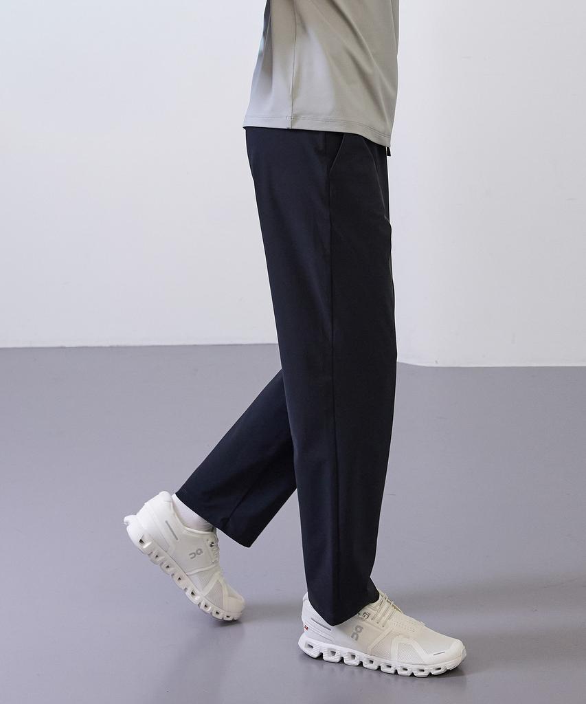 BASIC HOUSE Women'S Super Stretch Spandex Elastic Waist Straight Pants Black