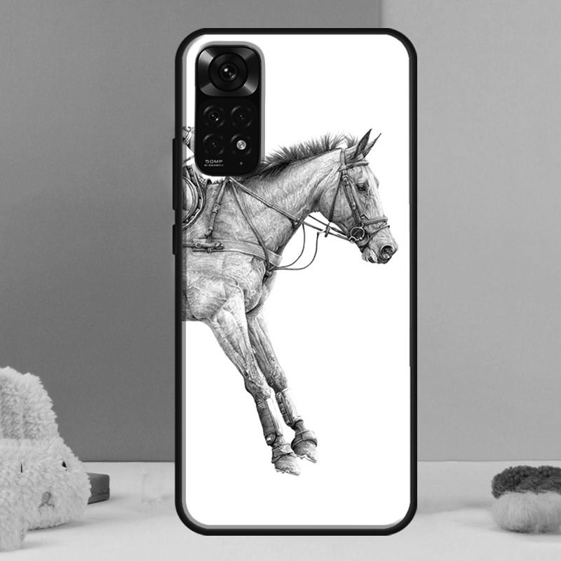 Horse Sketch Case For Xiaomi Redmi Note 14 13 12 Pro 11 9 10 9S 10S 11S 12S Redmi 14C 13C 10C 12C Cover