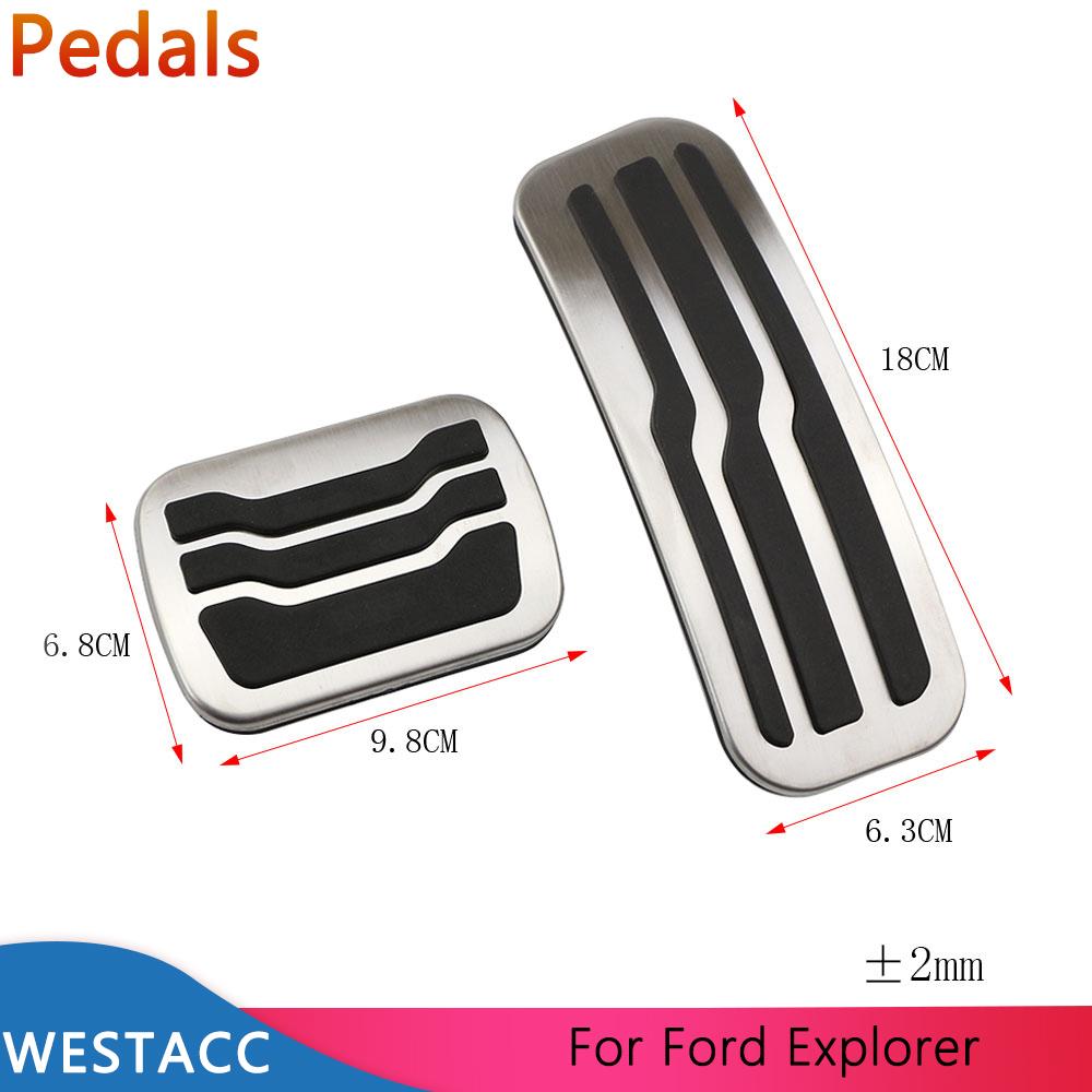 Edelstahl Auto Pedale Gaspedal Bremspedal Schutzabdeckung für Ford Explorer 2011- Teile