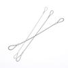 3 Pcs Safe 20Cm Safety Security Cable Wire Stainless Steel Sliver Stage Lights Rope Double Loop Daily