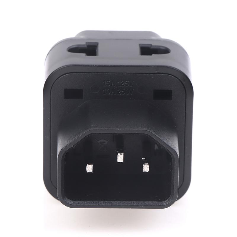 2 v 1 Napájecí adaptér IEC 320 C14 samec na C13 samice PDU/UPS C13 Univerzální samice AU/US/UK/EU Speciální konverzní zástrčka